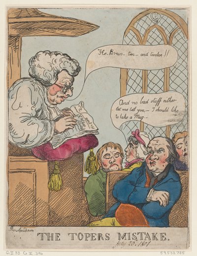 De Vergissing van de Dronkaard, 20 juli 1801 door Thomas Rowlandson