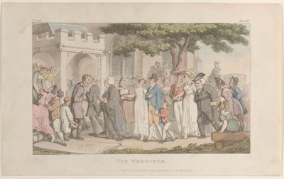 De bruiloften, uit De dominee van Wakefield, 1 mei 1817 door Thomas Rowlandson