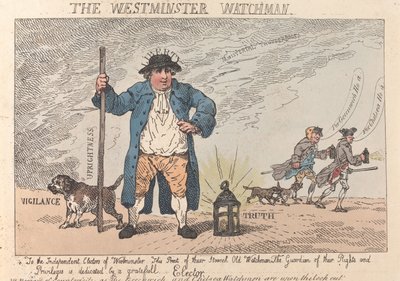 The Westminster Watchman door Thomas Rowlandson