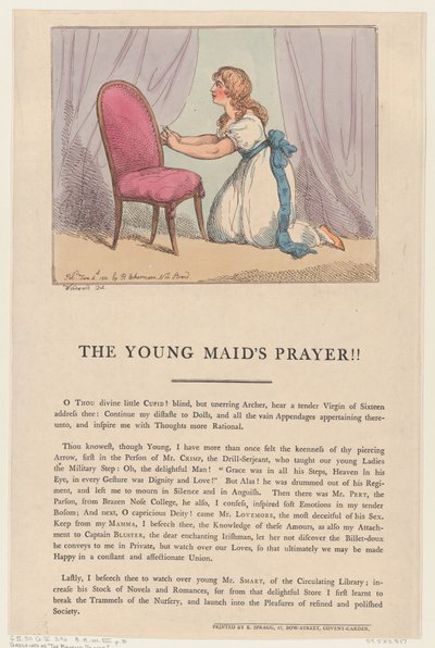 Het gebed van het jonge meisje!!, 4 juni 1801 door Thomas Rowlandson