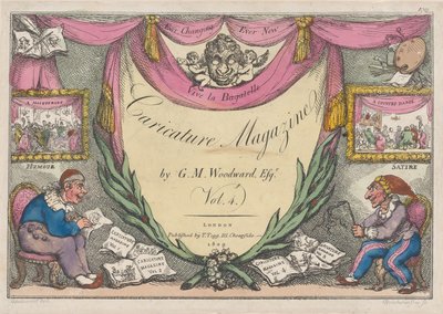 Titelpagina, Het karikatuurmagazine door G. M. Woodward, Vol. 4, 1809 door Thomas Rowlandson