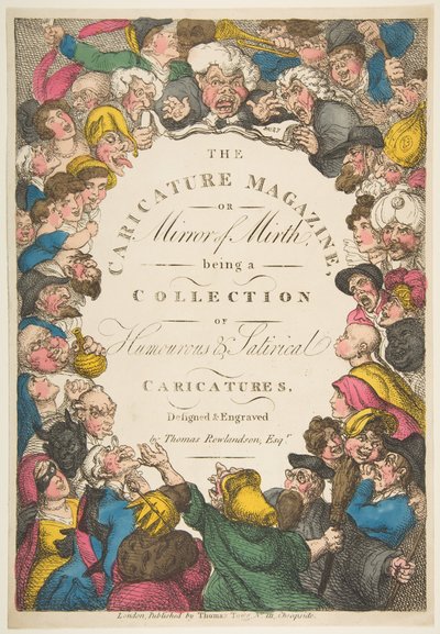 Titelpagina, The Caricature Magazine, or Mirror of Mirth door Thomas Rowlandson