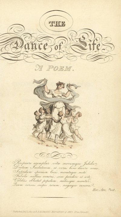 Titelpagina met kalligrafische titel en vignette door Thomas Rowlandson