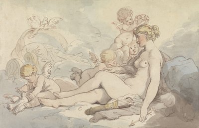 Venus gekroond door Cupido door Thomas Rowlandson