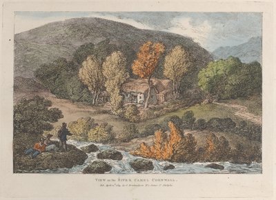 Uitzicht op de rivier de Camel, Cornwall door Thomas Rowlandson