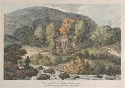 Uitzicht op de Rivier Camel Cornwall, uit Uitzichten in Cornwall, 12 april 1812 door Thomas Rowlandson