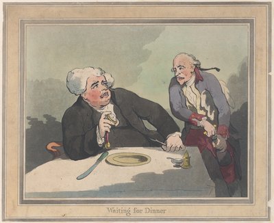 Wachten op het diner, 5 november 1792 door Thomas Rowlandson