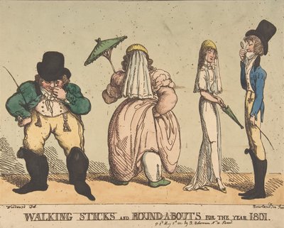 Wandelstokken en rondgangen voor het jaar 1801 door Thomas Rowlandson