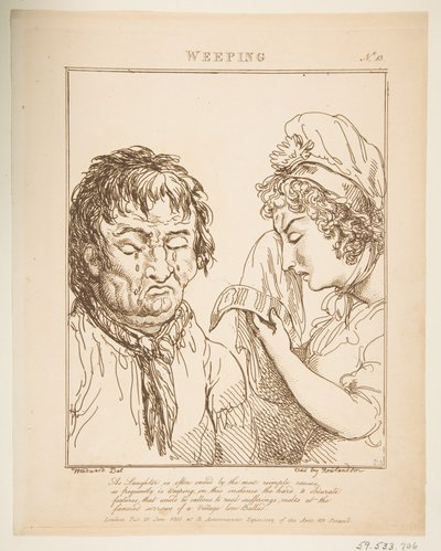 Huilende Le Brun Travestie, of Karikaturen van de Passies, 21 januari 1800 door Thomas Rowlandson