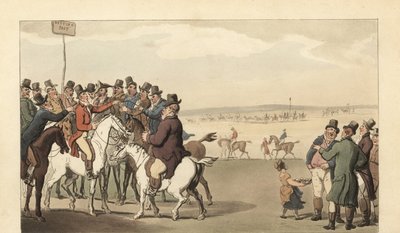 Jonge Engelse heer gokt op de renbaan van Newmarket door Thomas Rowlandson