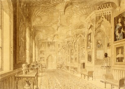Lange galerij in Strawberry Hill, Twickenham door Thomas Sandby