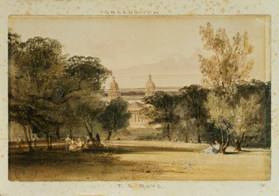 Greenwich Hospital vanuit het park, 1830 door Thomas Shotter Boys