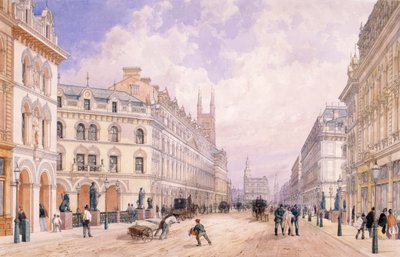 Holborn Viaduct, Londen, 1871 door Thomas Shotter Boys