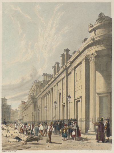 Londen zoals het is: De Bank, kijkend naar het Mansion House door Thomas Shotter Boys