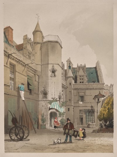 Pittoreske Architectuur in Parijs, Gent, Antwerpen, Rouen: Hôtel Cluny, Parijs door Thomas Shotter Boys