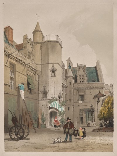 Pittoreske Architectuur in Parijs, Gent, Antwerpen, Rouen: Hôtel Cluny, Parijs door Thomas Shotter Boys