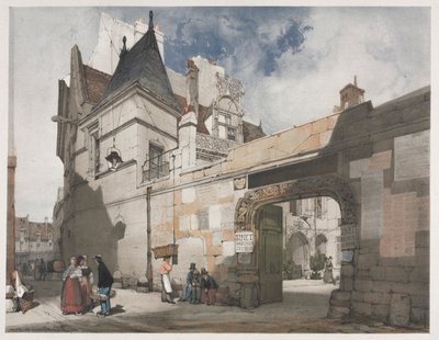 Pittoreske Architectuur in Parijs, Gent, Antwerpen, Rouen: Hôtel de Cluny, Parijs, 1839 door Thomas Shotter Boys