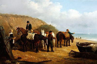 Wachten op de vangst (olie op doek) door Thomas Smythe