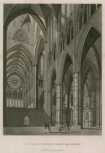 Transept van Westminster Abbey, Londen door Thomas Snr. Malton