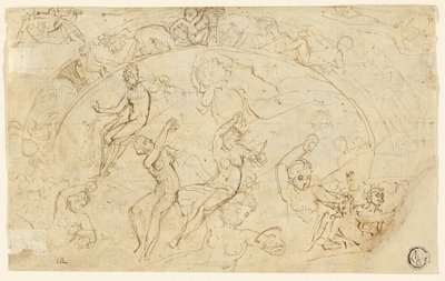 Schetsen voor Zilveren Schotel (recto); Schetsen van Fries, Groepen Vrouwen (verso) door Thomas Stothard
