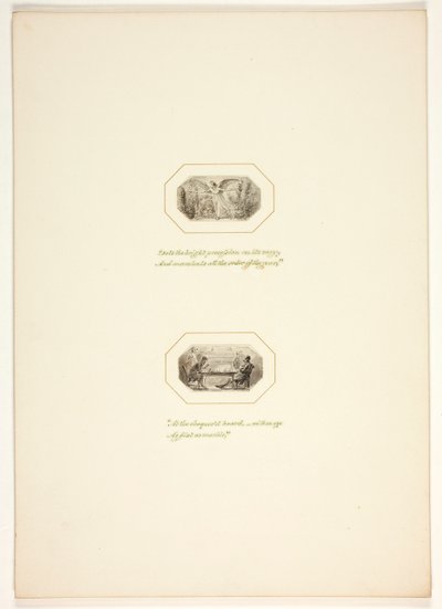 Studie für eine Platte aus The Task door Thomas Stothard