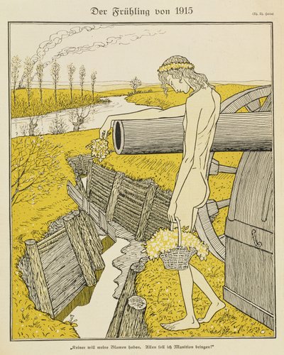 Lente in 1915, illustratie uit een Duits tijdschrift, 