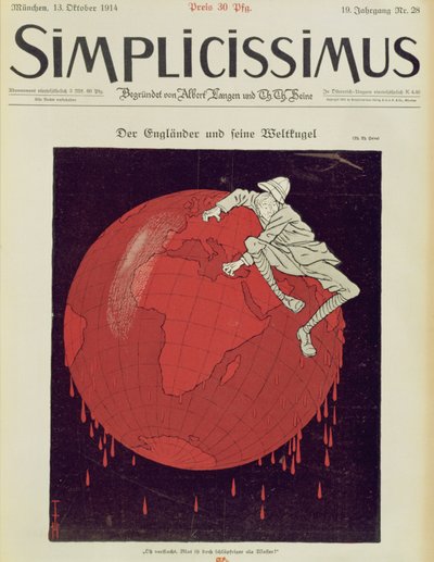 De Engelsman en zijn Wereldbal, voorpagina van een Duits tijdschrift, 
