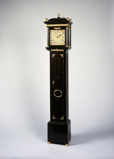 Charles II Romeinse slagwerk maand-gang staande klok door Thomas Tompion