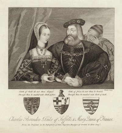 Charles Brandon Hertog van Suffolk en Mary Koningin van Frankrijk door Thomas Trotter