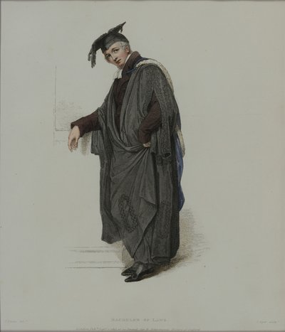 Bachelor in de Rechten, gegraveerd door J. Agar, gepubliceerd in R. Ackermann