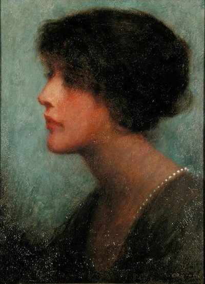 Portret van een dame door Thomas W. Derring
