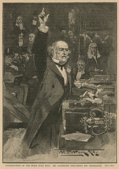 Invoering van de Home Rule Bill - Mr. Gladstone houdt zijn slotrede door Thomas Walter Wilson
