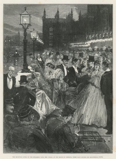 De receptie gegeven door de vrouw van de Spreker, mevrouw Gully, in het Lagerhuis door Thomas Walter Wilson
