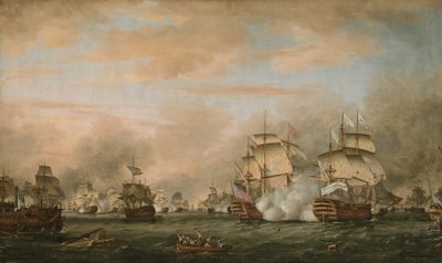De Slag bij de Saintes, 9-12 april 1782 door Thomas Whitcombe