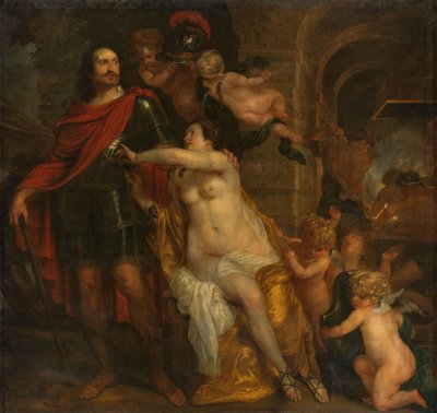Venus bewapent een krijger door Thomas Willeboirts Bosschaert