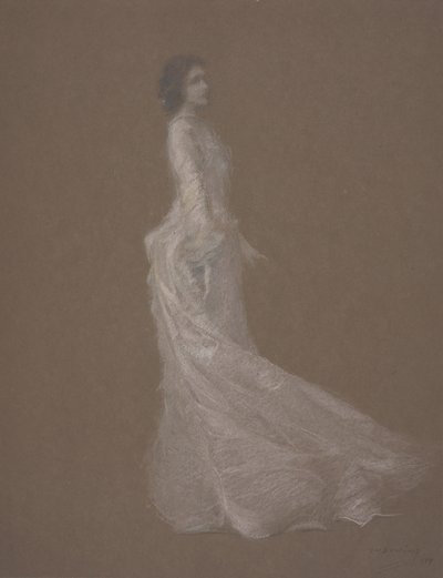 De Roze Jurk door Thomas Wilmer Dewing