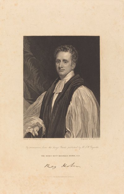 Ds. Reginald Heber, D.D. door Thomas Woolnoth after Thomas Phillips