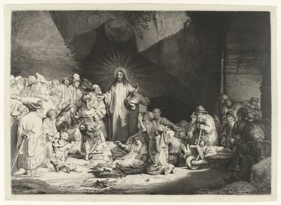 Predikende Christus (De Honderdguldenprent) door Thomas Worlidge