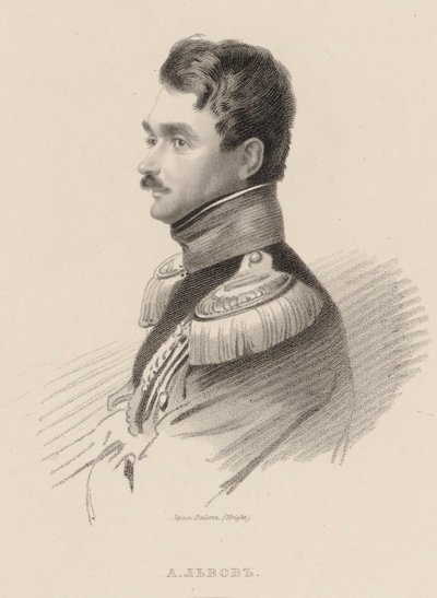 Portret van de componist Alexei Fyodorovich Lvov 1798-1870 door Thomas Wright