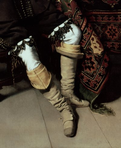 Constantijn Huygens en zijn klerk (detail) door Thomas de Keyser