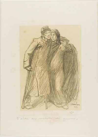 Hulp aan verminkten in de oorlog, plaat één uit Actualités door Théophile Alexandre Pierre Steinlen