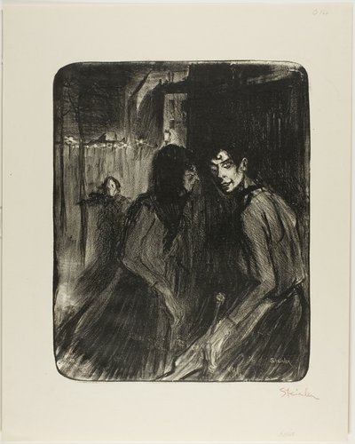 Ruziënde prostituees door Théophile Alexandre Pierre Steinlen