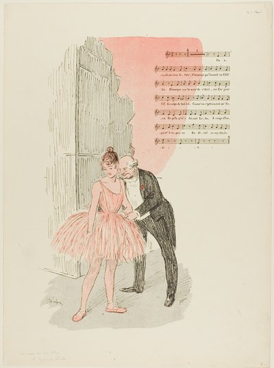 Leda en de zwaan door Théophile Alexandre Pierre Steinlen
