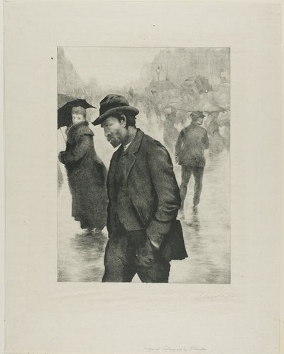 Regenachtige dag, Parijs door Théophile Alexandre Pierre Steinlen