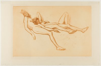 Twee naakte modellen door Théophile Alexandre Pierre Steinlen