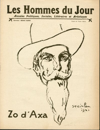 Omslag van "Les Hommes du jour", Satirisch in zwart-wit door Théophile Alexandre Steinlen