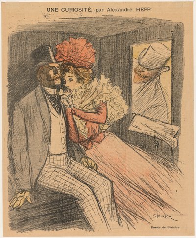 Gil Blas Illustré: Une Curiosité, door Alexandre Hepp, 1897 door Théophile Alexandre Steinlen