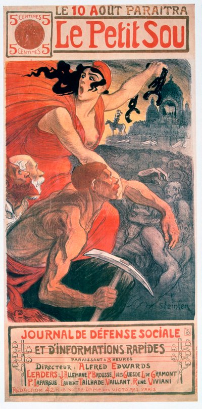 Le Petit Sou, socialistisch tijdschrift door Théophile Steinlen, 1900 door Théophile Alexandre Steinlen