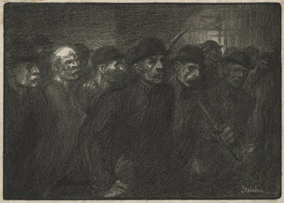 Arbeiders verlaten de fabriek door Théophile Alexandre Steinlen
