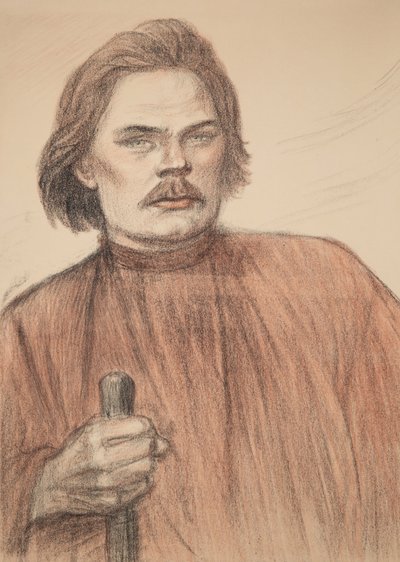 Portret van de auteur Maxim Gorky 1868-1939, 1905 door Théophile Alexandre Steinlen